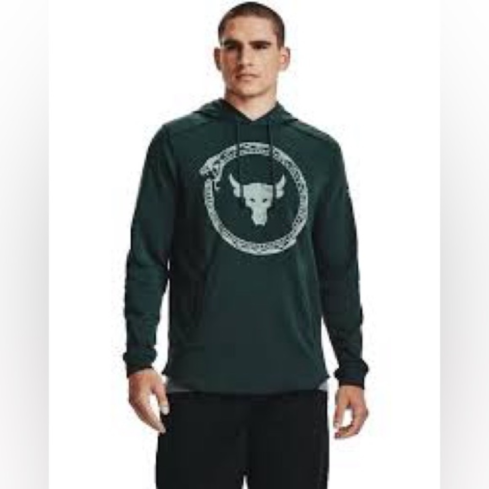 Under Armour Project Rock Terry Snake Training Green Hoodie